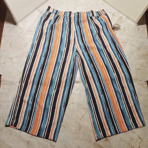 EXTRA LARGE WOMENS BARREL LEG CASUAL PANTS WITH POCKETS AND WAIST TIE - Picture 10 of 13